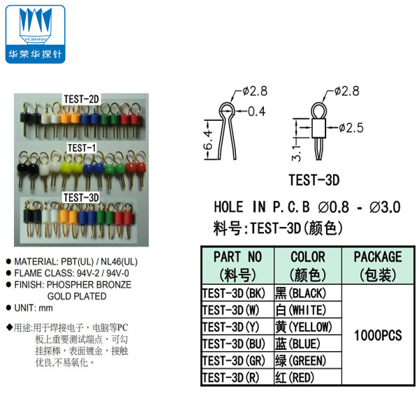 治具配件——测试点
